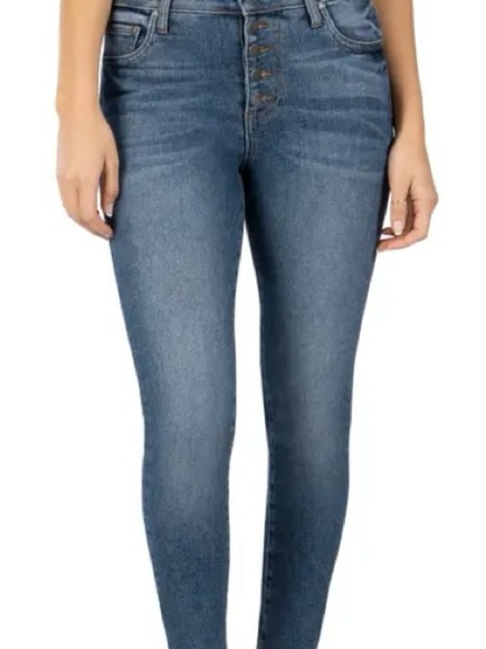 Kut from the Kloth| Donna High Rise Ankle Skinny Jeans in Med Blue Denim Sz 2
